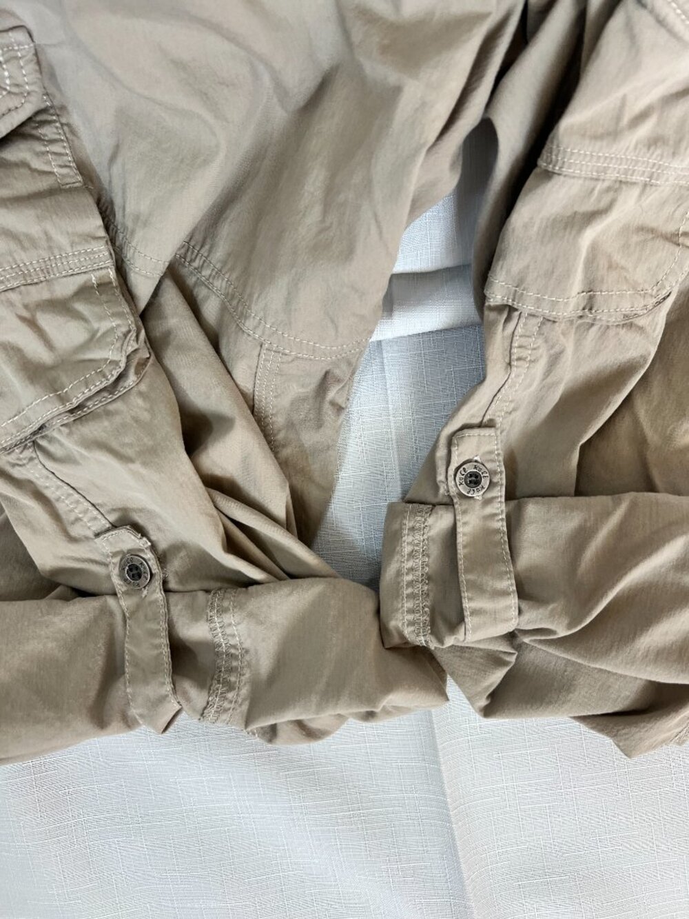 KUHL Kontra Women 12 Roll Up Capri Pants Khaki Tan Cargo Hiking - Picture 11 of 12